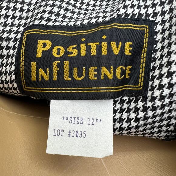 Positive Influence (12) DEADSTOCK USA VINTAGE 80s Black Red Houndstooth Dress - Picture 8 of 10